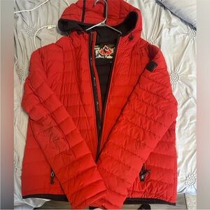 Moose Knuckles Red Puffer Jacket